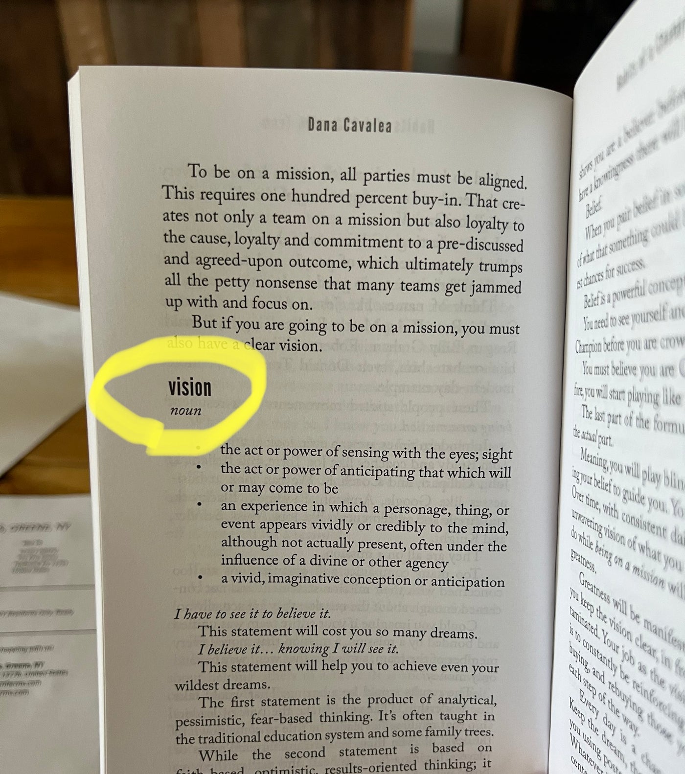 Special Message: VISION....