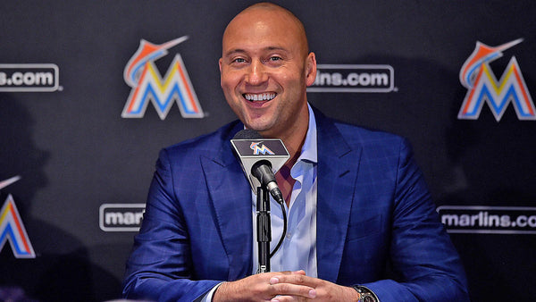 Derek Jeter is a legendary blue on blue look.