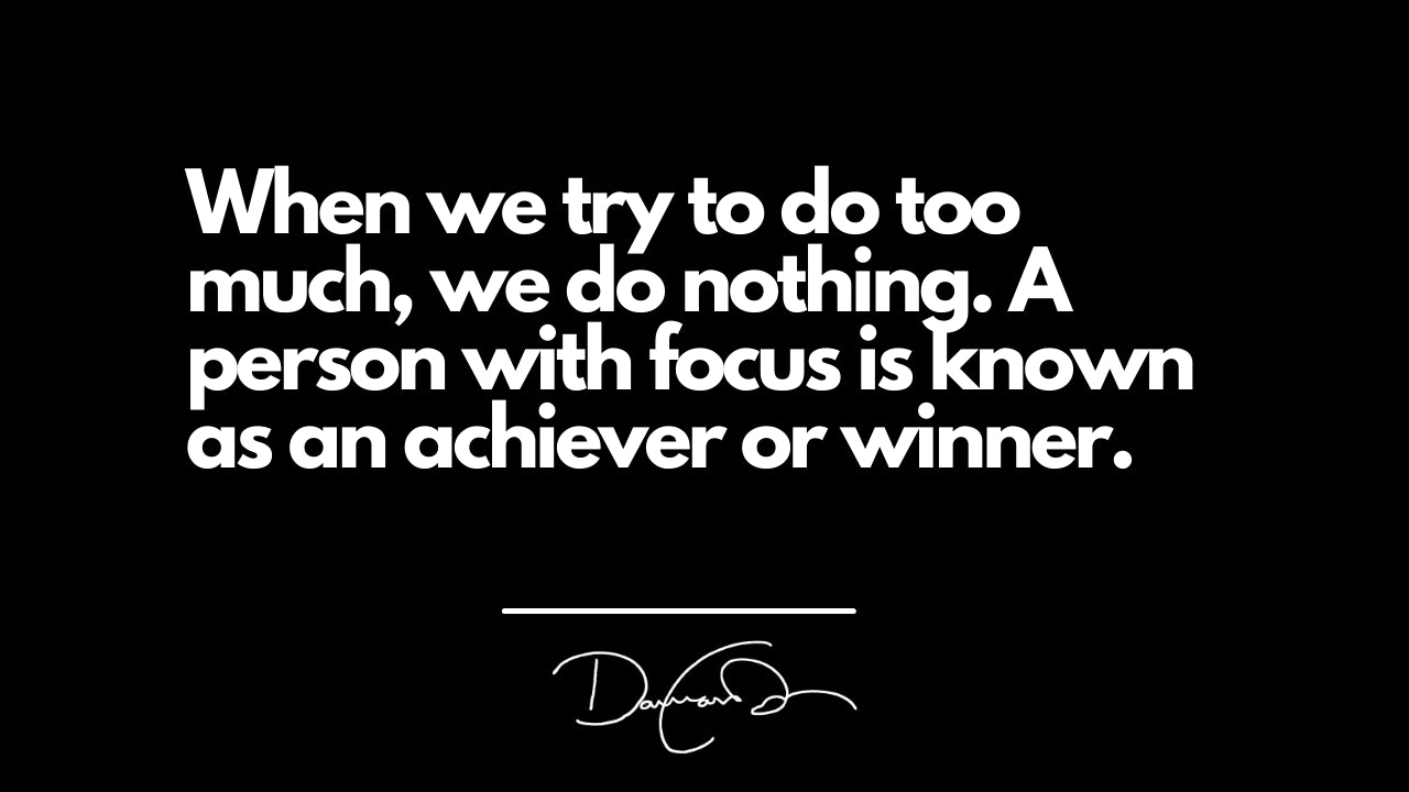 One Thing At A Time....